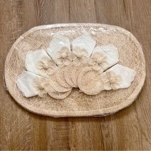 KULTURA SINAMAY‎ Scrunch Placemat & Napkin, Coaster, Napkin Ring, Set Of 6 NWT